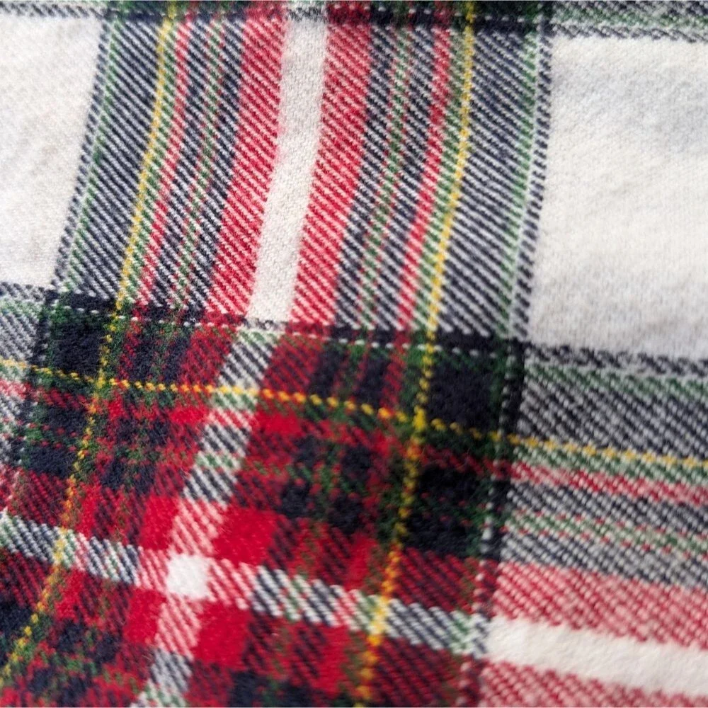Dip Kids Flannel Cropped Plaid Top Long Sleeve Sz Med Button Front N-2